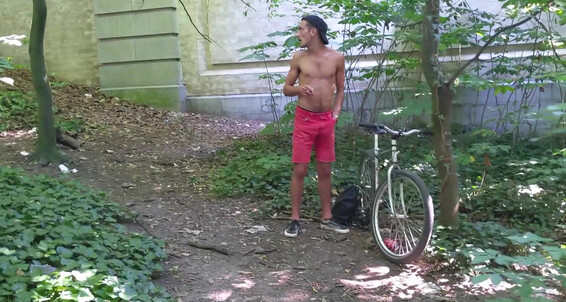Gaysight Theo Jerk Off On A Bicycle