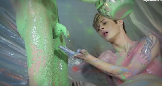 Group Sex, Blowjob, Facial, Twinks, Oral, Big Dick, Deep Throat, Smooth, Bareback, Kissing, Muscles, Skinny, Uncut, Shaved, Cumshots Fuckin Wild Fuckfest Gets These Boys Splattered In Paint & Jizz gay SiteRip