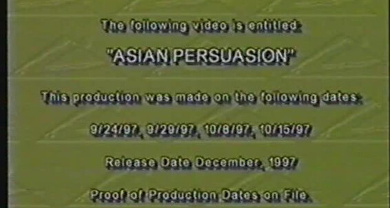 "Sam Crockett, Brandon Lee, Mike Nichols, Brad Davis Mikado, Broc Hiyashi, Tishiro Ho, Tenji Mito, Hiro Sukowa" Oral, Bareback, Anal, Asian Asian Persuasion Catalina