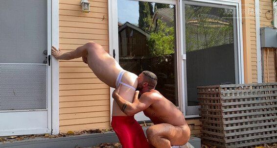Logan Stevens Went To Go Bother The Sharok Because I Was Hungry For His Load Found Him Working Out And Took Him To The Back Yard Where He Gave Me Not One But Two Loads