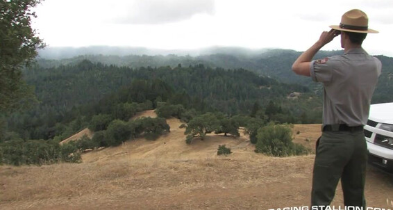 "Gay Boy" Uniform, Hardcore, Muscles, Big Dicks, Anal Sex, Rimming, Cumshots, Masturbation, Outdoors, Blowjob, Kissing The Woods, Part 1, Scene 4 Tom Wolfe & Cal Skye Raging Stallion Studios