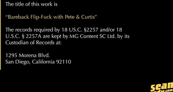 "Curtis, Pete" Muscles, Bareback, Blowjob, Kissing, Big Dick, FlipFlop, Anal Sex, Cumshots, Masturbation, Rimming, Tattoos SC-1987 Bareback Flip-Fuck with Pete & Curtis Gay SiteRip