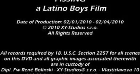 "Dionisio Hemer, Berna TabaciaFernando Mojica, Agustin Robledo, Diego GaleLucho Santos, Joaquin Jacome, Sebastian VascoLibardo Rabelo, Ricardo Urquijo" Oral, Bareback Sex Pissing. Roberto Escorda, XY-Studios XY-Studios / Latino Boys