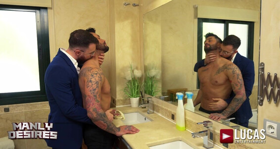 "Andrea Suarez, Charlie Cherry, Eloy Lopez, Jeffrey Lloyd, John Brachalli, Kosta Viking, Louis Ricaute, Roque Rems" Big Dicks, Muscle, Rimming, Masturbation, Tattoos, Hairy, Cumshots, Oral, Bareback, Anal Manly Desires Lucas Entertainment
