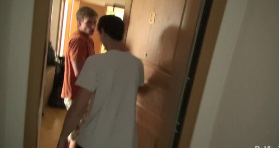 Watch these hot studs get their asses slammed by a big dick, cumshot included!