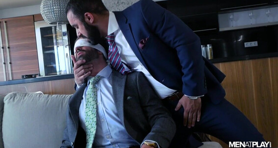 Dani Robles, Noel Santoro & Xavi Duran get freaky with a blindfold surprise at the Gay siterip
