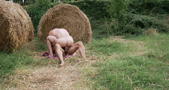 Watch Bulrog dominate and fuck behind the Hay Bales in a wild bareback orgy!