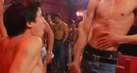 Watch as these guys go crazy for each other's asses in a wild group orgy