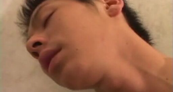 Watch as a hot Asian boy jerks off, blows and cums hard in this Life Saver Coat Company video