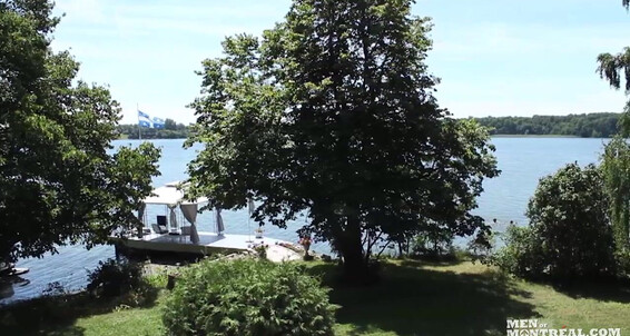 Watch this tattooed dude ram his rod into a riverbank and take a facial