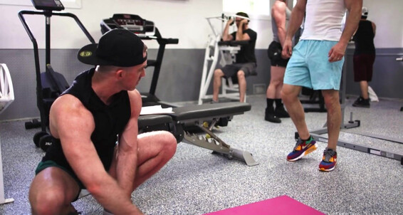 Watch as this muscular gym babe gets her tight pussy and mouth stuffed by a hot boy in a hot cumshot frenzy