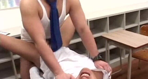 Naughty Japanese teen in uniform collection - Class A Term 3, "coat company" with a kinky twist!