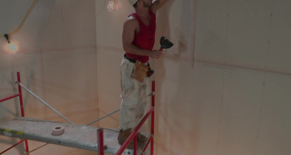 Ricky Larkin and Grant Ryan take turns on raw Construction site with some hot kissing and anal action