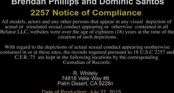 Dominic Santos & Brendan Philiips take turns fucking their hot asses and taking facial cumshots on Gay SiteRip