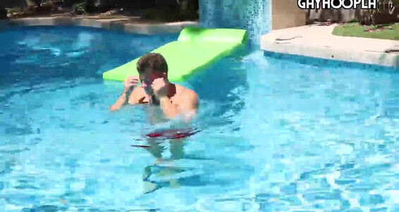 Gayhoopla Gh Beefy Jesse Brooks Jerks Off Outside Poolside