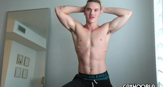 Gayhoopla Gh Muscle Beach Bum Jackson Knight Jerks Off