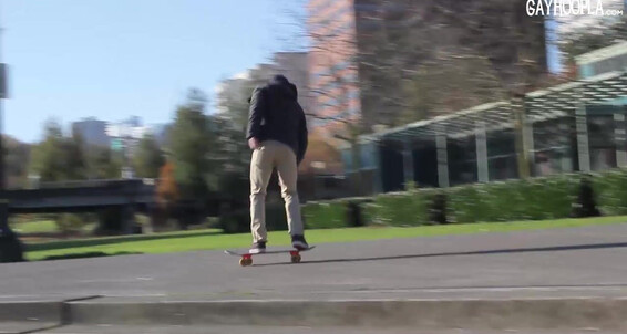 Gayhoopla Gh Naked Skaterboarder James Olsen